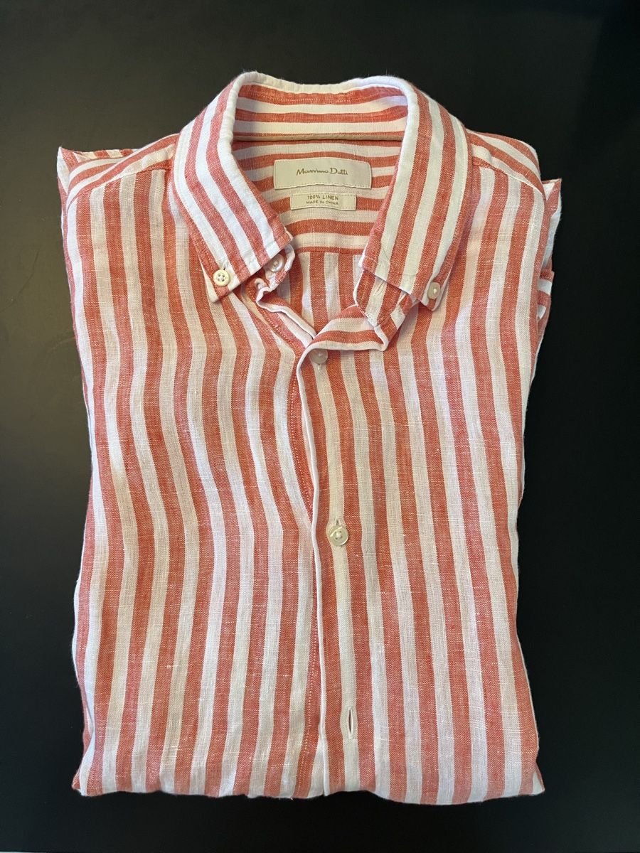 Massimo Dutti Camicie: Leinenhemd, rot-weiss gestreift, Gr. S, Massimo Dutti – Usato da St. Gallen venduto da Gloom22 3