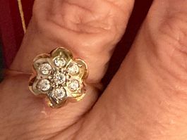 Neuer 16K Roségold-Ring 583 mit Zirkonia Bague letzte