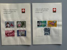 72 Briefmarken-Doppelkarten + -Postkarten Schweiz