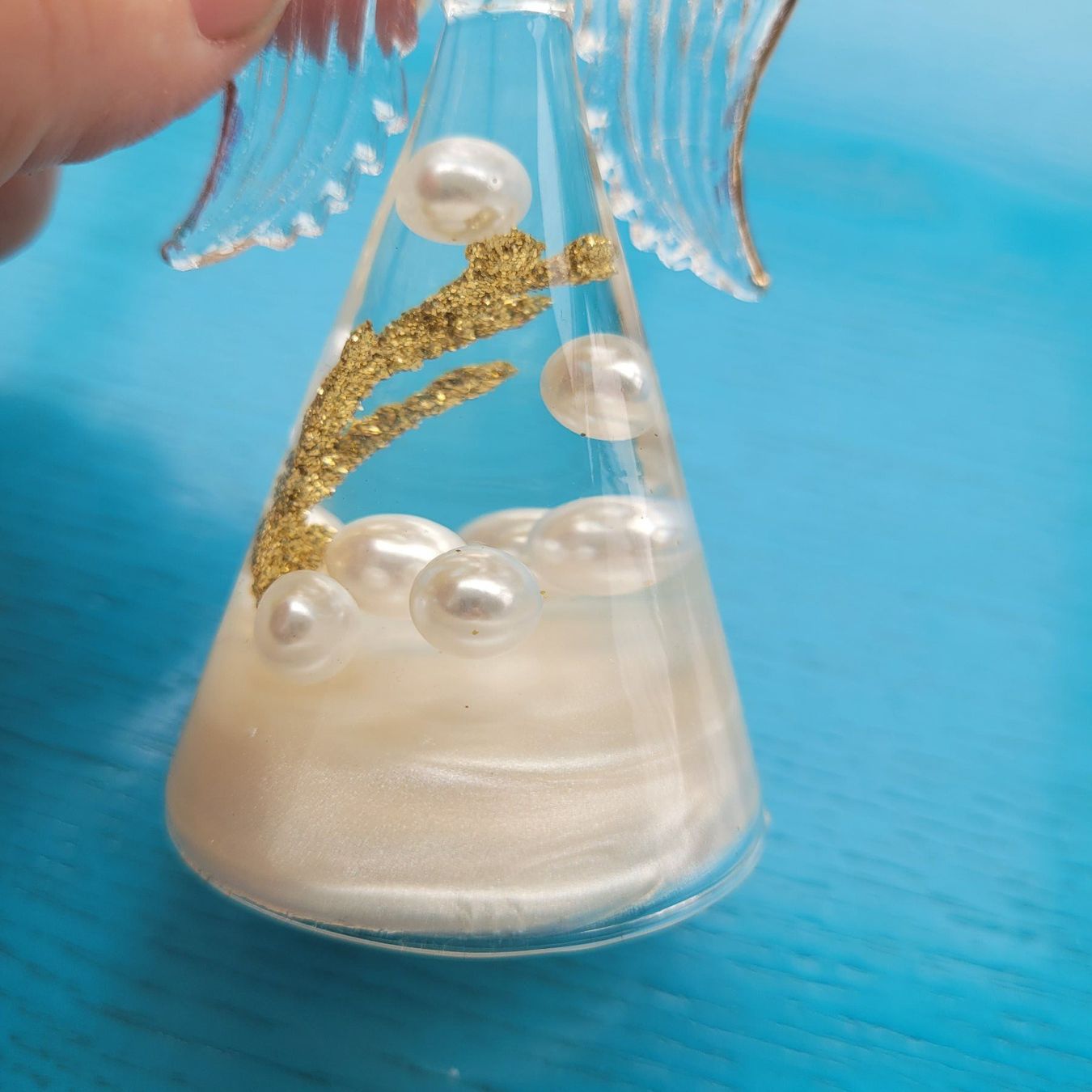 Tutte le decorazioni: Antiker Glasengel Weihnachtsdeko mit Perlen Gold – Usato da SCHÜBELBACH venduto da CoKaHa 1