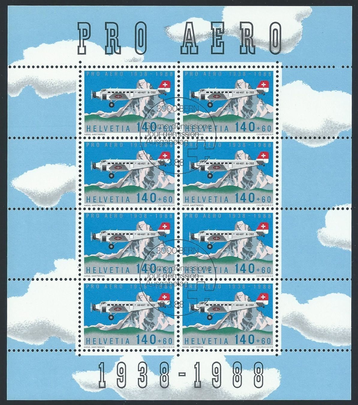 Alle Briefmarken: 1988: 50 Jahre "Pro Aero" – Neu (gemäss Beschreibung) aus Wittenwil von Khunruedi