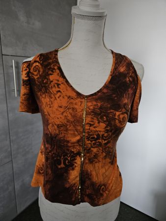 Schulterfreies Shirt orange weinrot Gr 38/40 Made in Italy