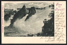 AK Rheinfall, Teilansicht mit Wasserfall