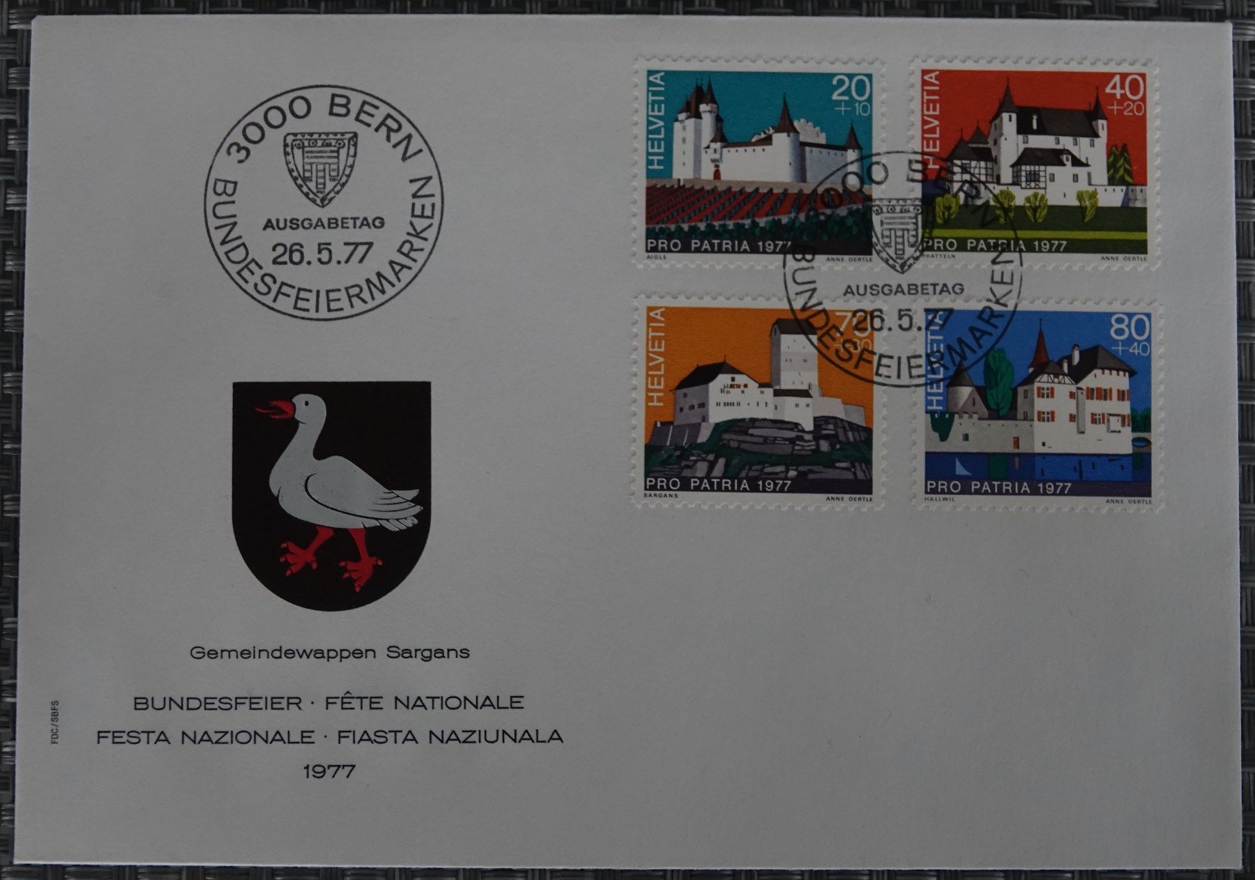 Tutti i francobolli: Pro Patria FDC-Couvert 1977 ET-Gestempelt – Usato da Goldau venduto da Bofi0