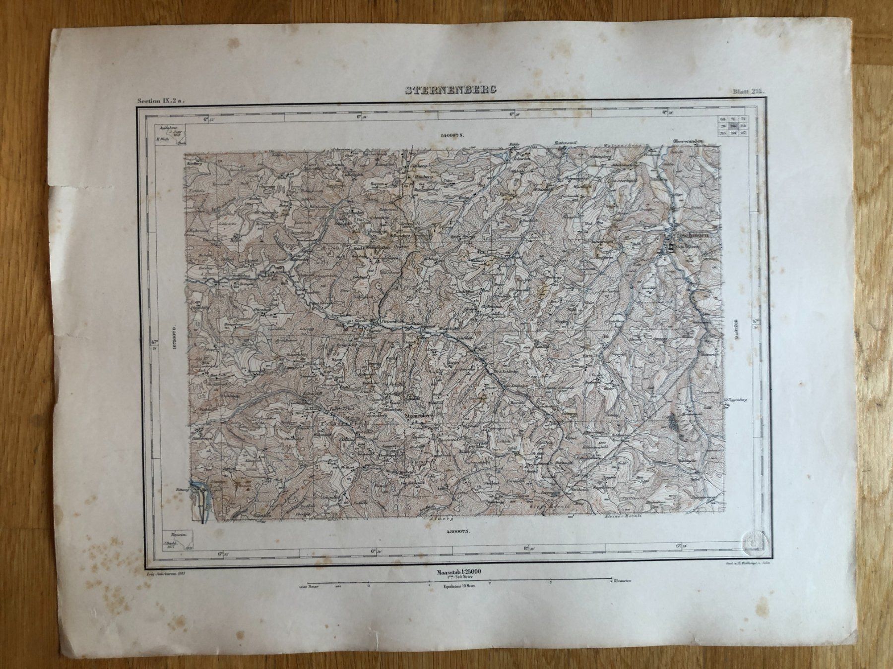 Landkarten & Atlanten: Siegfriedatlas Bl. 214: Sternenberg 1883 – Gebraucht aus Zürich von allp