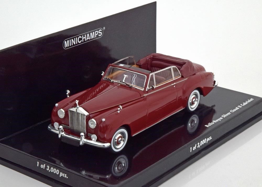 Rolls Royce Modellini d'auto: Rolls Royce Silver Cloud II Convertible 1959-1962 dunkelrot – Nuovo e nell'imballaggio originale da Gerlafingen venduto da espero88 2