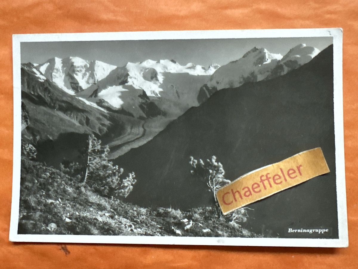 Cartoline postali: Originale alte Ansichtskarte 1938 Berninagruppe – Usato da Zürich venduto da Chaeffeler