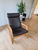 IKEA POÄNG Schaukelstuhl Leder Braun – sehr guter Zustand