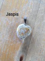 schöner Jaspis Herz Anhänger Edelstein mit Metallöse Neu