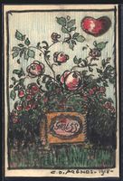 Handgemalt sign. Carl O. Arends: Gruss m