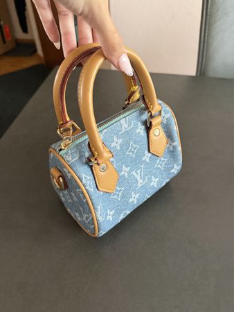 Louis Vuitton Mini Speedy Tasche Denim guter Zustand