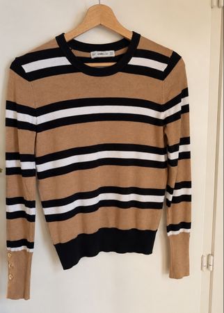 Zara Knit Pullover Striped Size M good condition