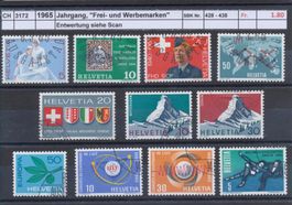 1965 Jahrgang, "Frei- und Werbemarken", gestempelt