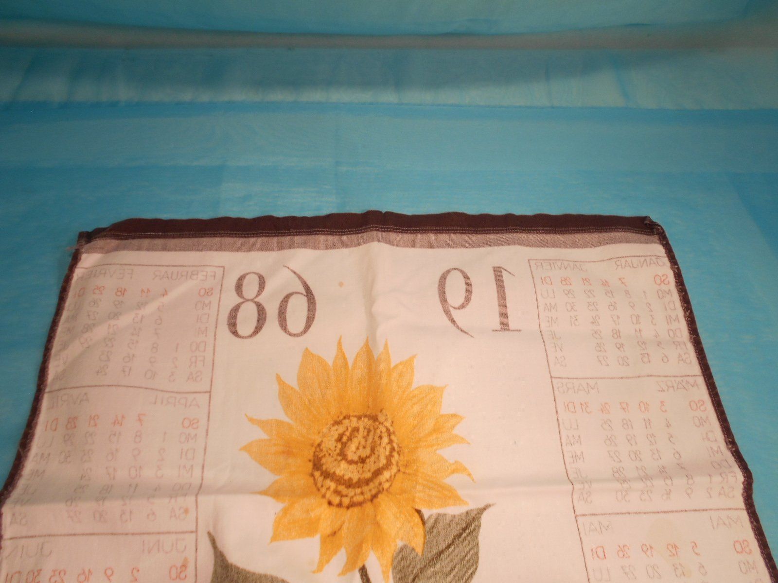 Kalender: Stoffkalender, 1968, Lehner, Sonnenblumen – Gebraucht aus Bellach von JingleCherry 3