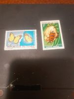 Timbres du Tchad avec papillons et insectes tropicaux.