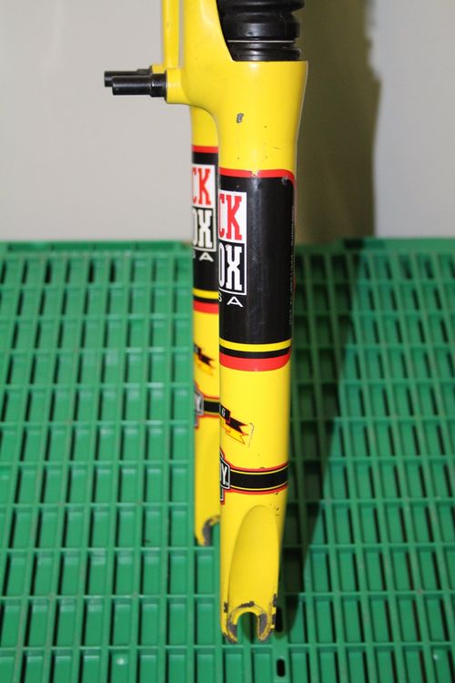 Fourche Suspendue VTT Rockshox Indy Long Travel - Pour Roues 26", Tube 1 1/8" QR - Vintage Années 90, Couleur Blanche, Occasion
