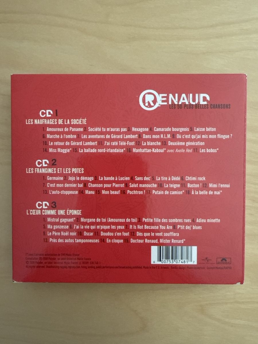 CD: Renaud Les 50 Plus Belles Chansons CD Best Of – Usato da Zürich venduto da Hugsy30 1