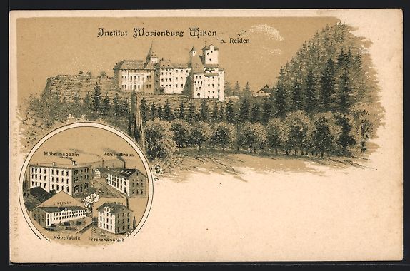Ansichtskarten: Litho Wikon b. Reiden, Institut Marienbu – Gebraucht aus Berlin von bartko-reher