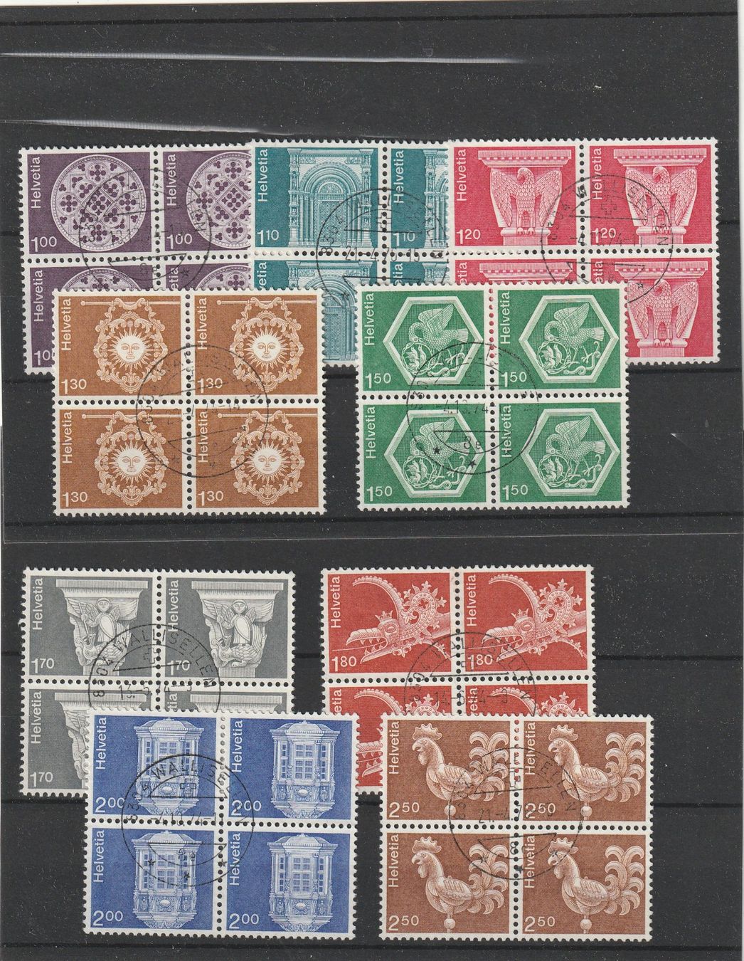 Alle Briefmarken: Viererblöcke Zu. Nr. 534 - 542 – Gebraucht aus Rorschacherberg von fratovi2