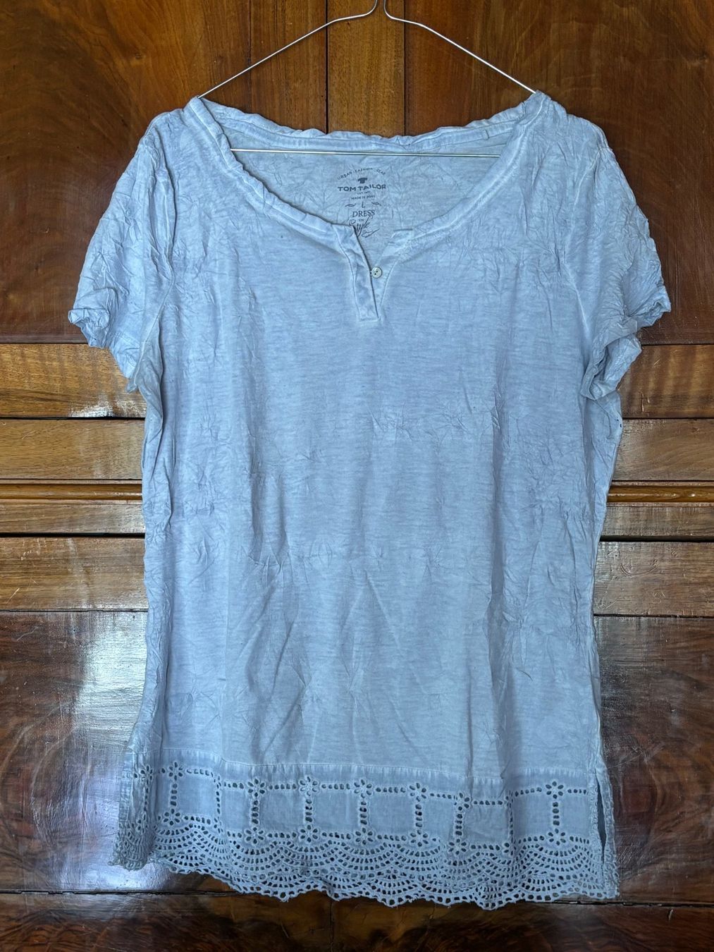 Tom Tailor Top: Haut à manches courtes bleu clair, taille L – Usato da Grand-Lancy venduto da hip_2rbd