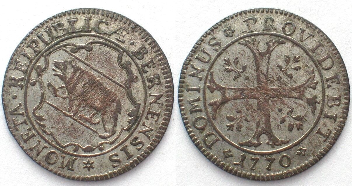 Tutti le monete: BERN Halbbatzen 1770 Billon vz+ – Usato da Riehen venduto da sesambestcoins2004