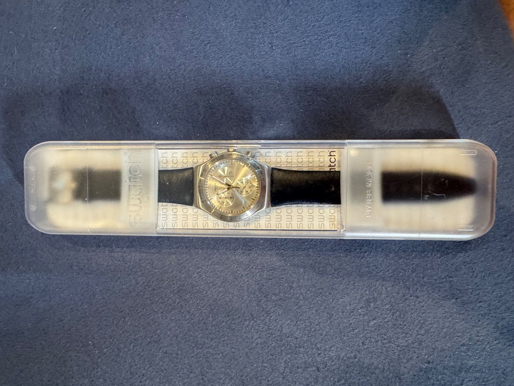 Swatch Orologi: **** SWATCH CHRONO IRONY DARKMEBLUE YVS460 **** – Nuovo e nell'imballaggio originale da Giumaglio venduto da soloemi 5