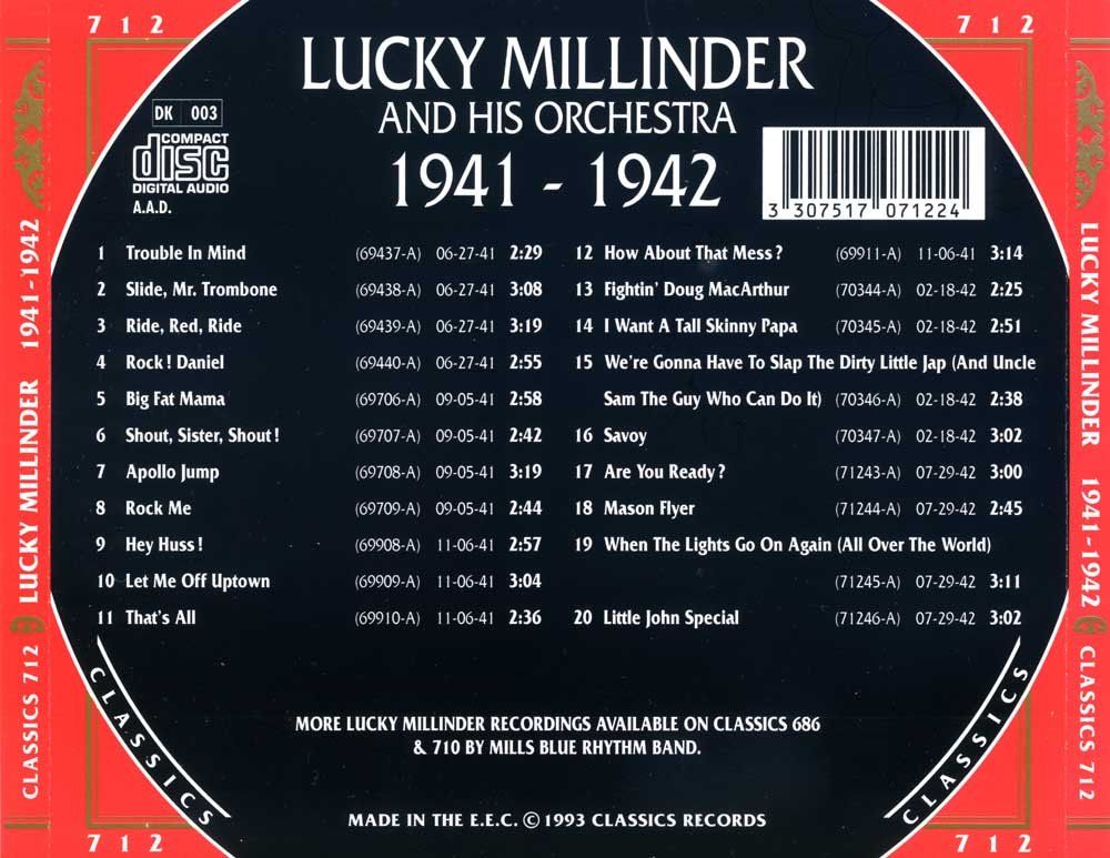 CD: Jazz-CD:  Lucky Millinder 1941 - 1942  (Classics) – Usato da Hochfelden venduto da mue_lhm9 3
