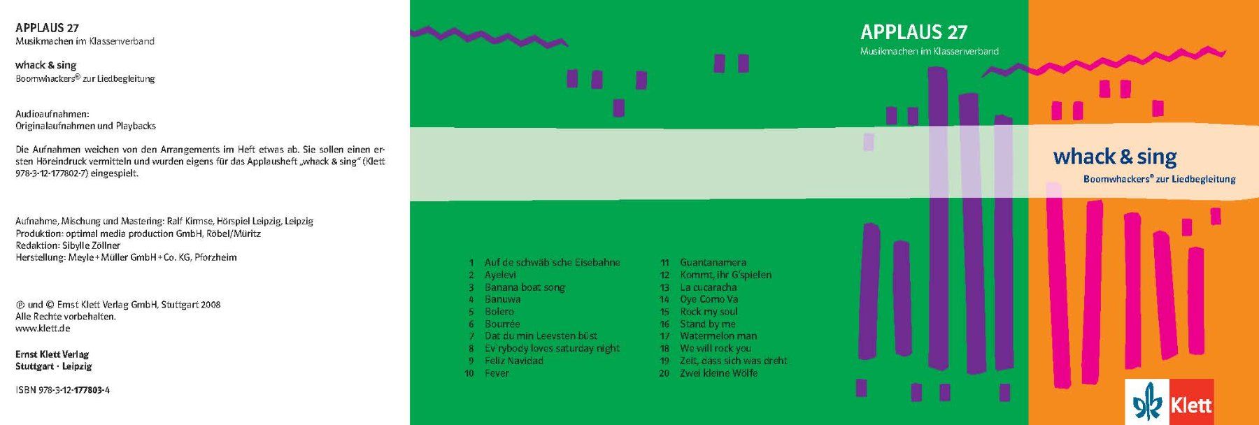 Libri: Whack & Sing • Boomwhackers zur Liedbegleitung • Heft mit CD – Usato da Niederrohrdorf venduto da Robinia 3