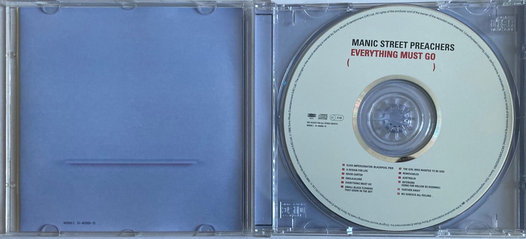CD: MANIC STREET PREACHERS - EVERYTHING MUST GO – Usato da Poliez-Pittet venduto da Newtown-Records 2