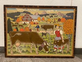 Holzmalerei Schweizer Kunst Appenzell