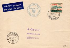 CH - Flugpost - Sonderflug - SF 41.1a - ZSt - Deutsch