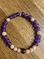 💜🤎🧡 Armband Amethyst, Sonnenstein & Rauchquarz