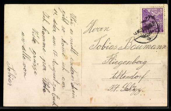 Cartoline postali: AK Beinwil, Ortsansicht mit Kirche – Usato da Berlin venduto da bartko-reher 1