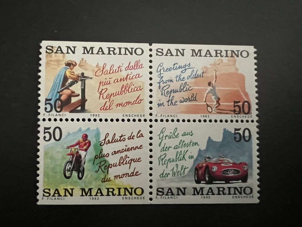 Briefmarken-Set: San Marino MH3 Komplettausgabe 1992 Zum Thema Tourismus – Postfrisch (MNH)