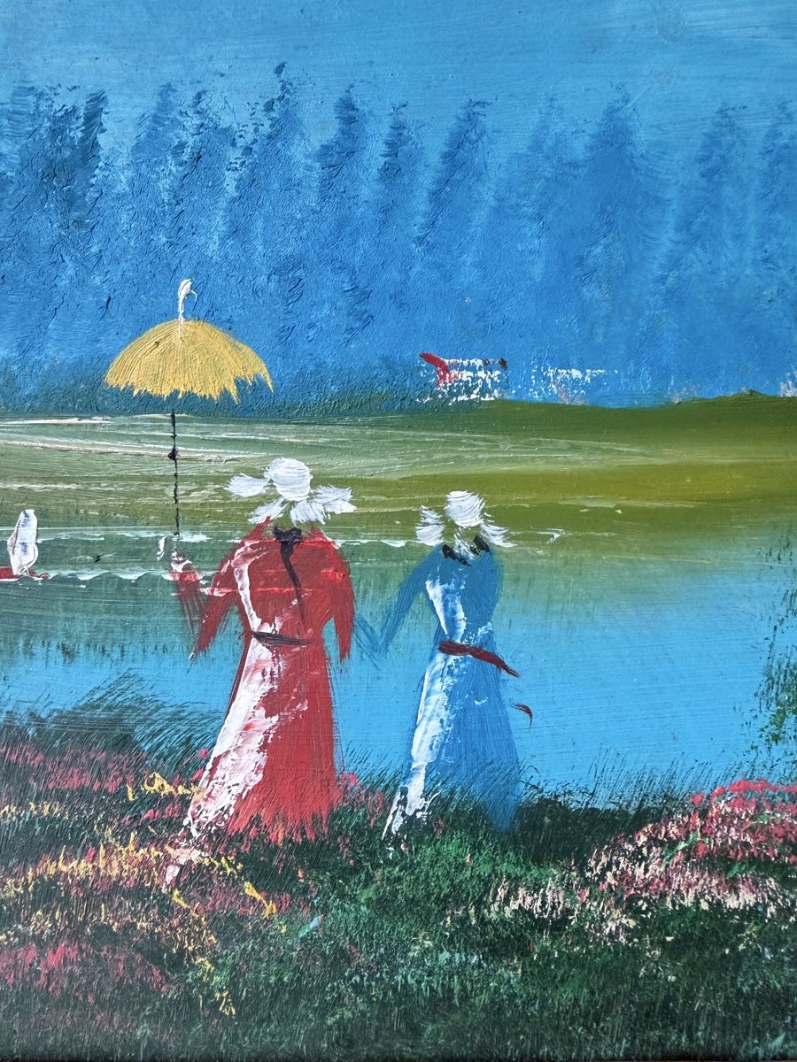 Gemälde: Dekoratives Ölgemälde "Sommerlicher Spaziergang" – Gebraucht aus Neuhausen von VintageLove 1
