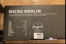 Micro Mobility Merlin Scooter Black New in Box 200mm Wheels