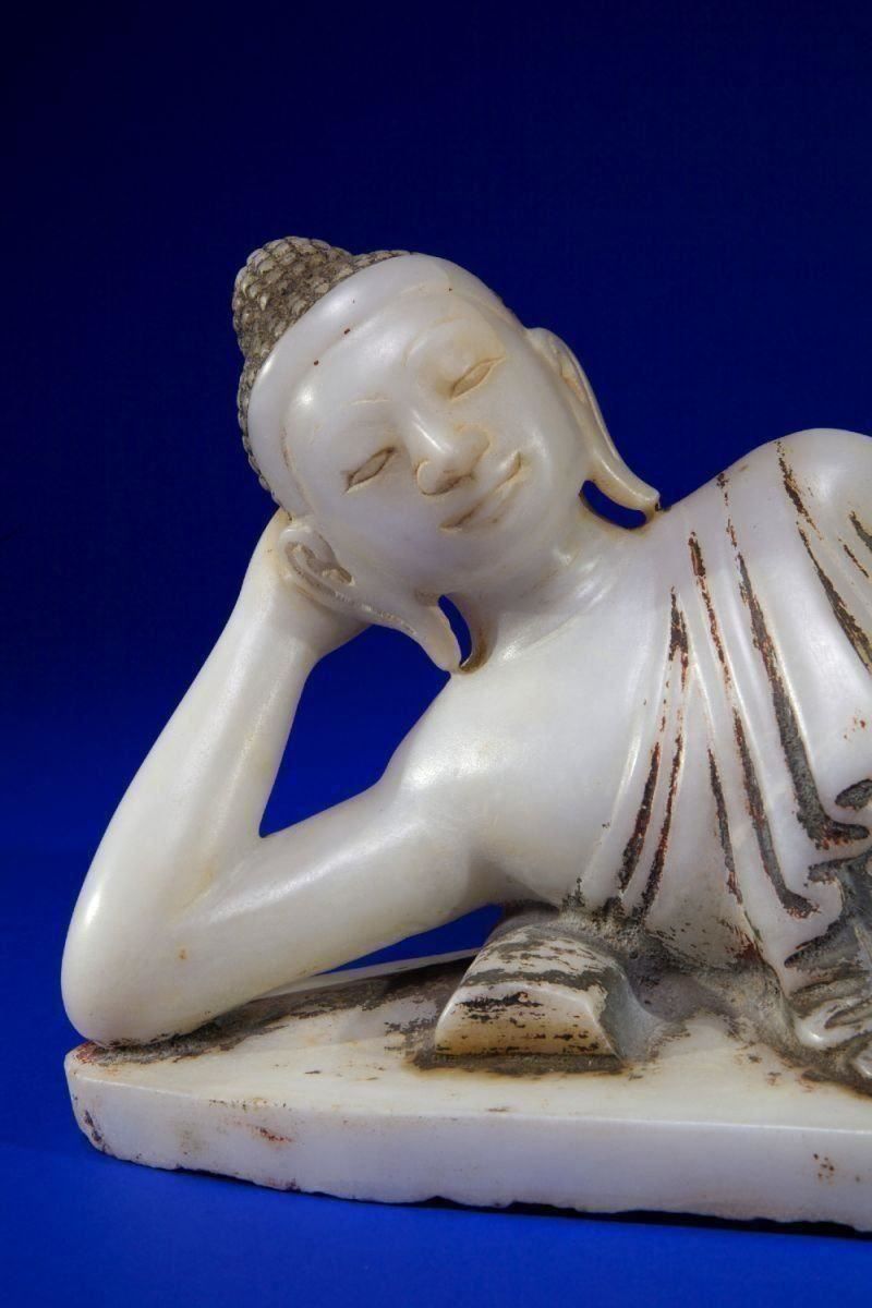 Sculture & Statue: Buddha Burma, Alabaster, 19. Jh, – Usato da Thusis venduto da Feldis 2