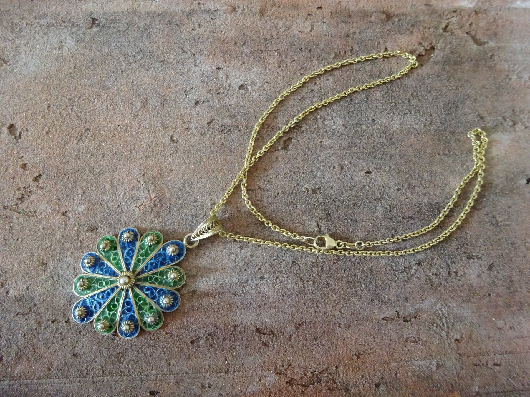 Catenine: Kette Filigran Emaille / 800 S vg. – Usato da Esslingen venduto da FetteSchnecke 5