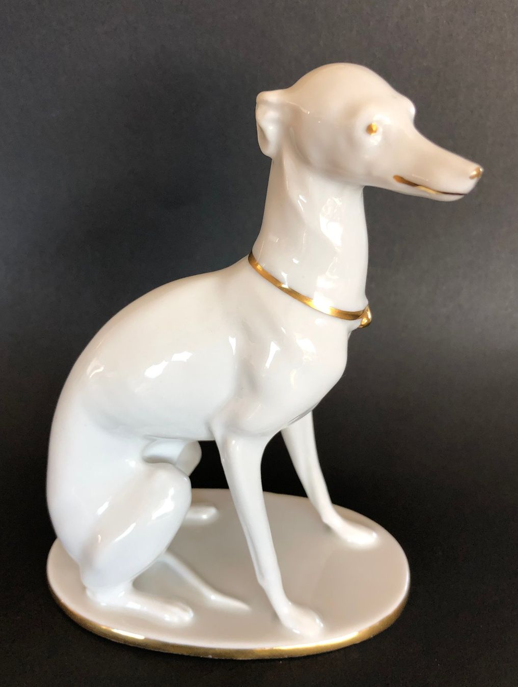 Statuette: Sitzender Barsoi - Russischer Windhund - Greyhound - Pfeffer – Nuovo (secondo la descrizione) da Appenzell venduto da Zimiuno 1