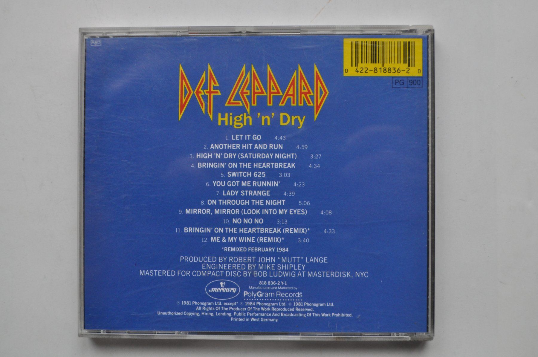 CD: Def Leppard - High'n'Dry – Usato da Marin-Epagnier venduto da Vinil68 1