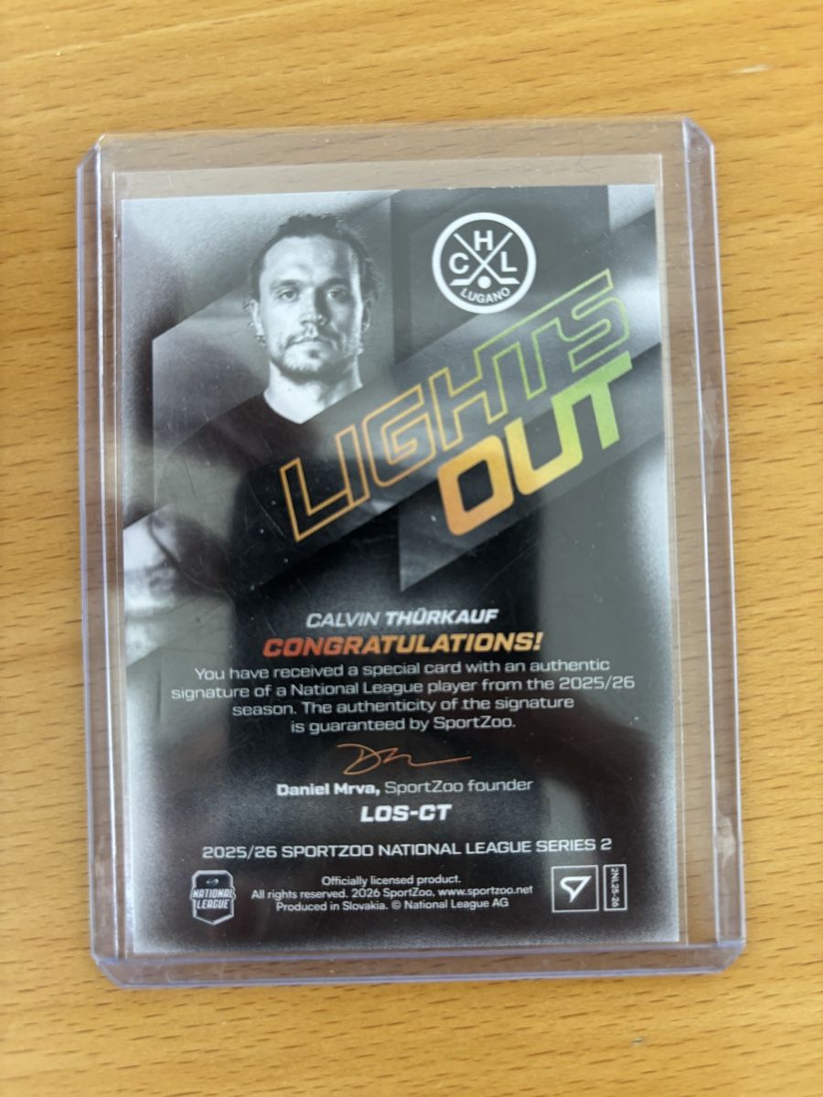 Sportzoo Sammelbilder & Trading cards: Calvin Thürkauf Signed Lights Out 10/60! – Neu (gemäss Beschreibung) aus Dürrenäsch von gasto27 1