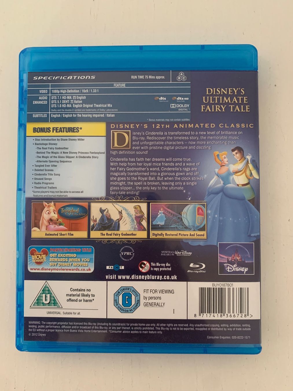 Tutti i DVDs: Cinderella / Aschenputtel - Disney - Blu-ray – Usato da Zürich venduto da createdindust 3