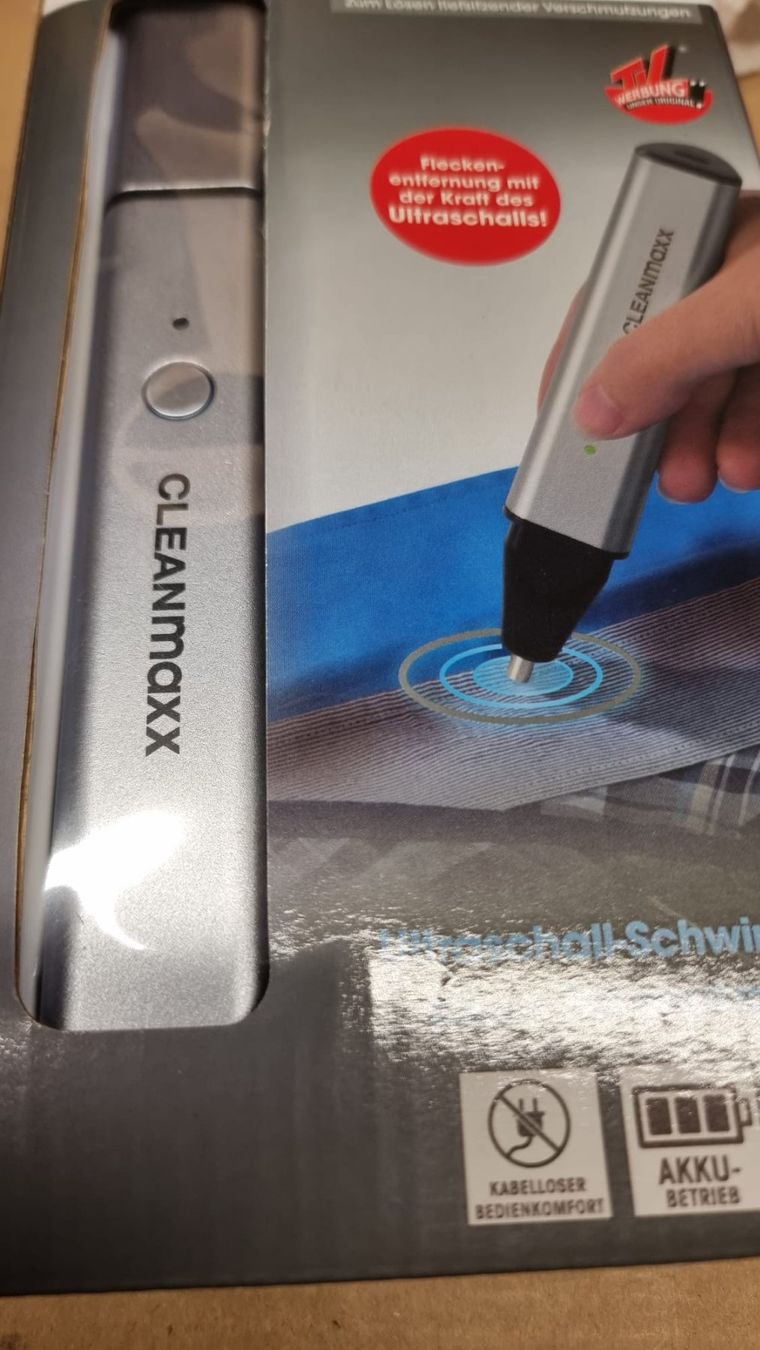 Prodotti di pulizia: CLEANmaxx Fleckenentferner-Stift Ultraschall – Nuovo (secondo la descrizione) da Rebstein venduto da James-Dean 3