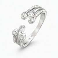 verstellbarer Ring Silber 925 weisse Zirkonias Gr. 57-60