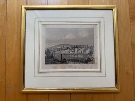 Alter Stich Stadtbild Zürich von J. H. Locher um 1860