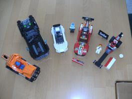 Lego- 5x Auto mit Figuren, alle ohne Anleitungen