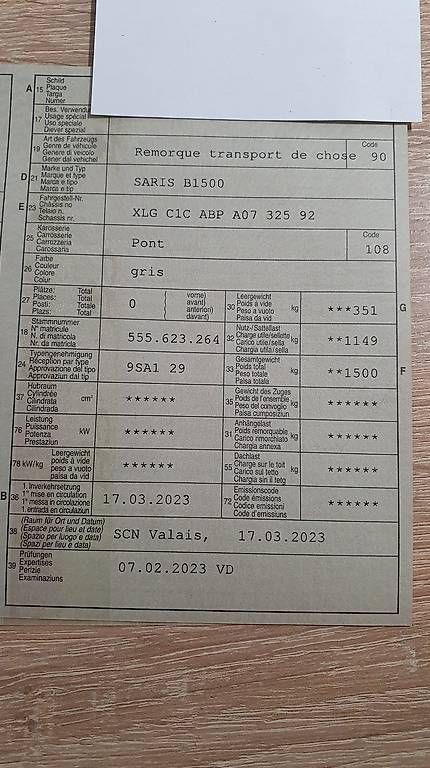 Rimorchi: Remorque Saris B1500 plateau – Usato da Saxon venduto da daniel486 1