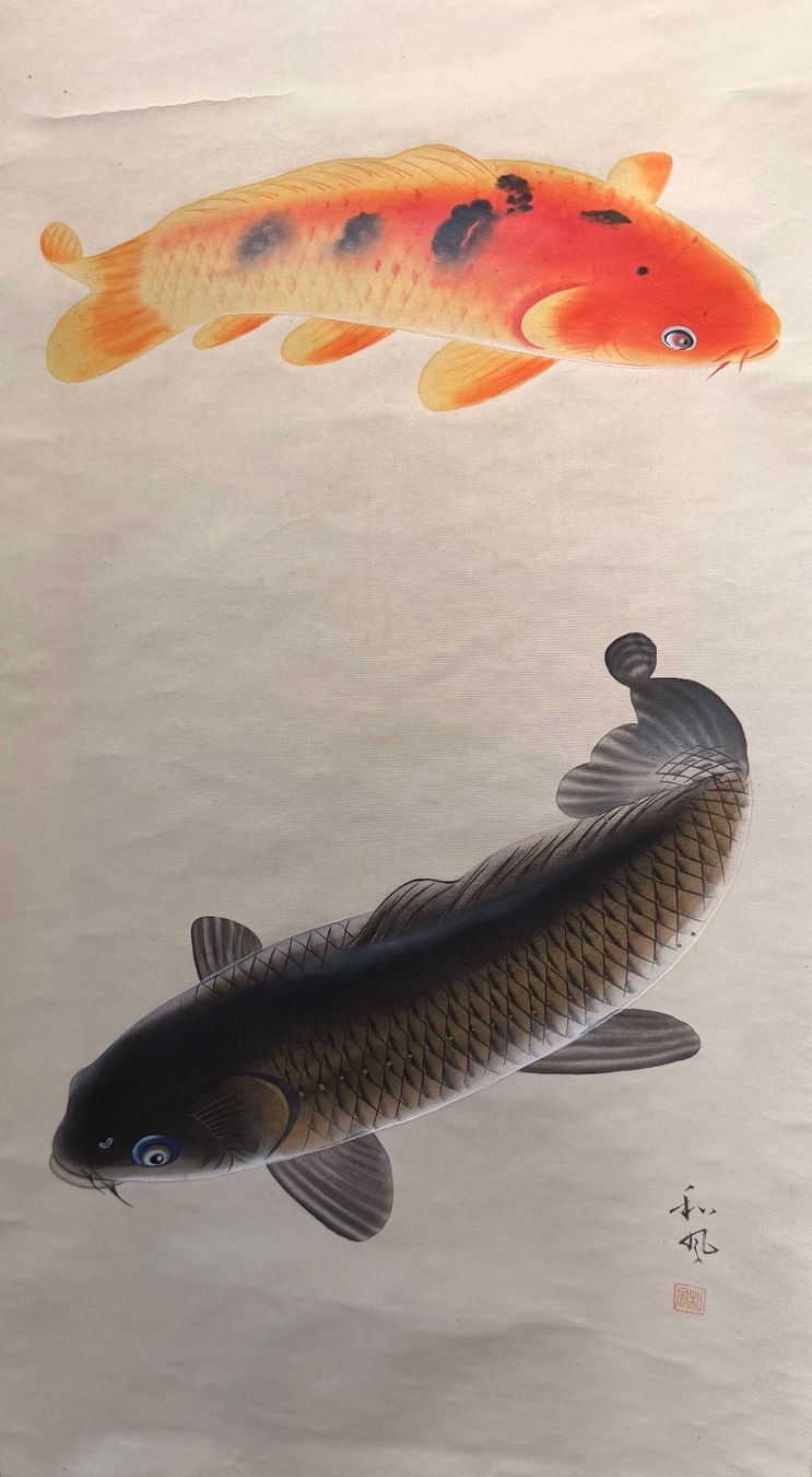 Foto & Immagini: Rollbild Japan Kakejiku „Koi" – Usato da Bern venduto da mbtiti