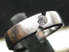 Ring massiv Silber 925 + MP Zirkonia Gr. 57