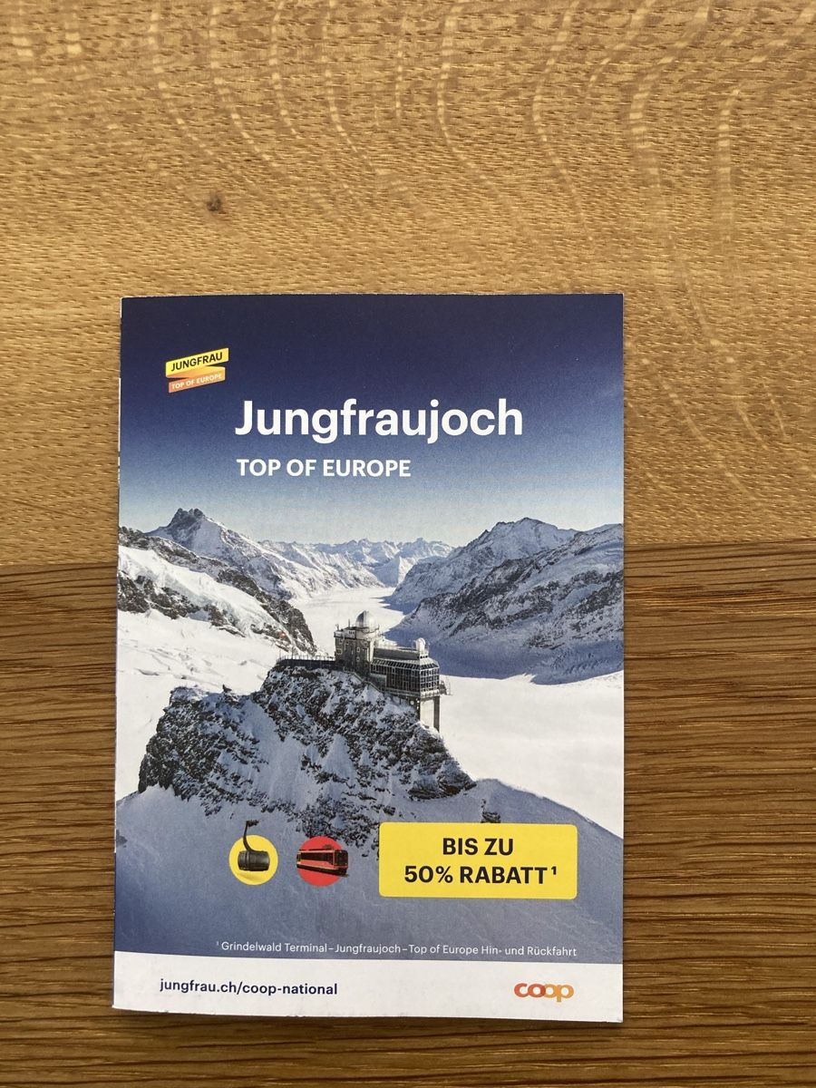 Buoni: Jungfraujoch Gutschein – Nuovo e nell'imballaggio originale da Kappelen venduto da Grobhof